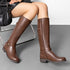 DAMEN KNIEHOHE REITSTIEFEL MIT REISSVERSCHLUSS – FLACHE LANGE STIEFEL FÜR WINTER